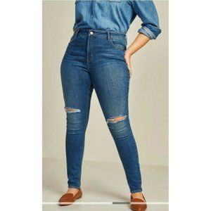 Old Navy Rockstar Super Skinny Women's Size 8 High-Rise Distressed Blue Jeans